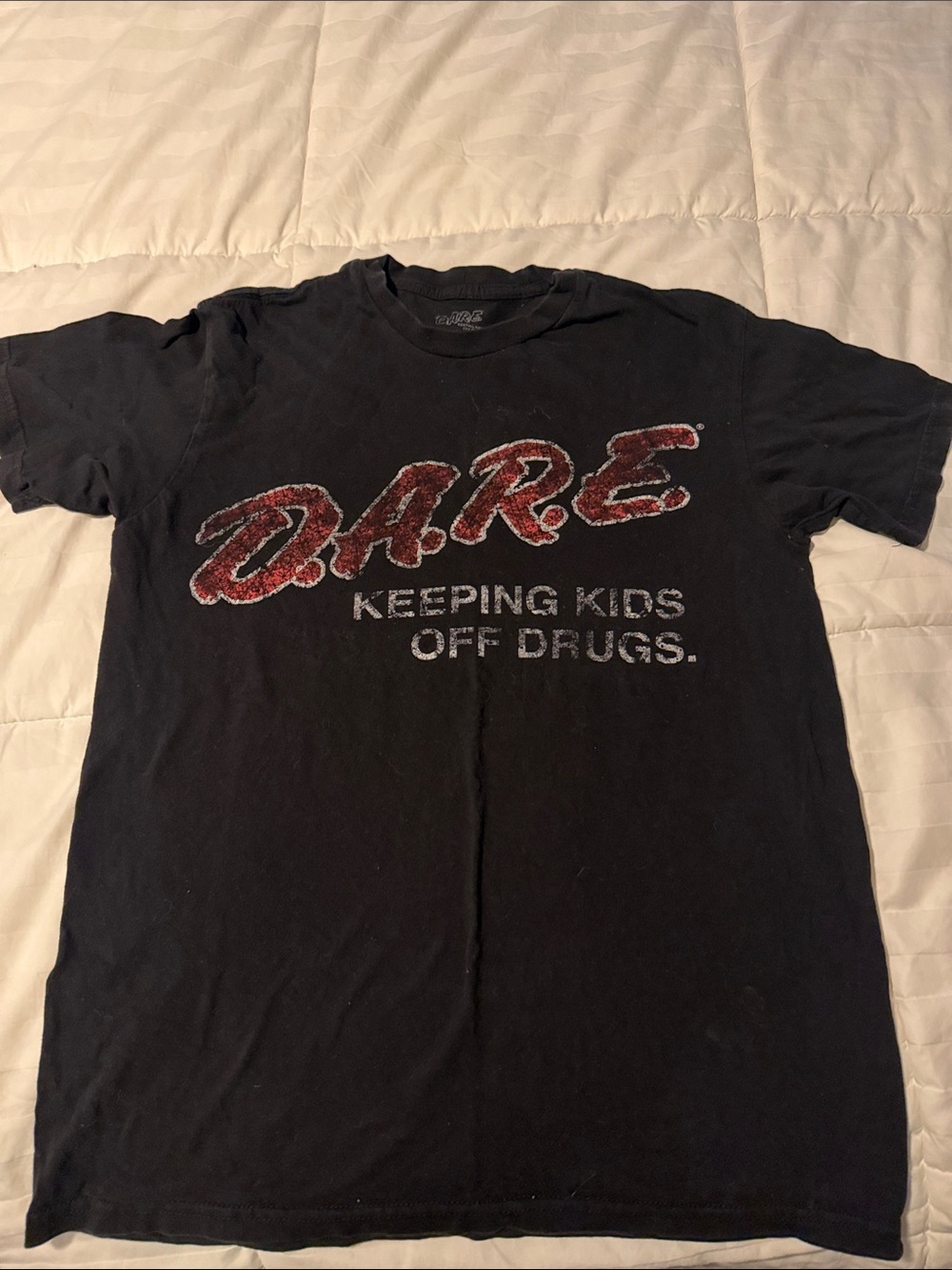 90s Throw Back Black T-shirt Red D.A.R.E. Script